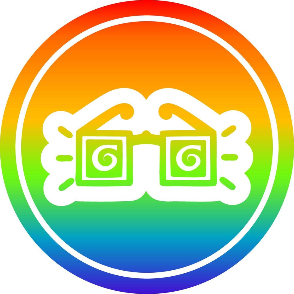 x ray specs circular in rainbow spectrum vector