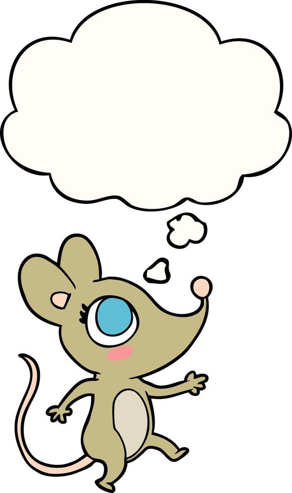 cartoon mouse and thought bubble vector