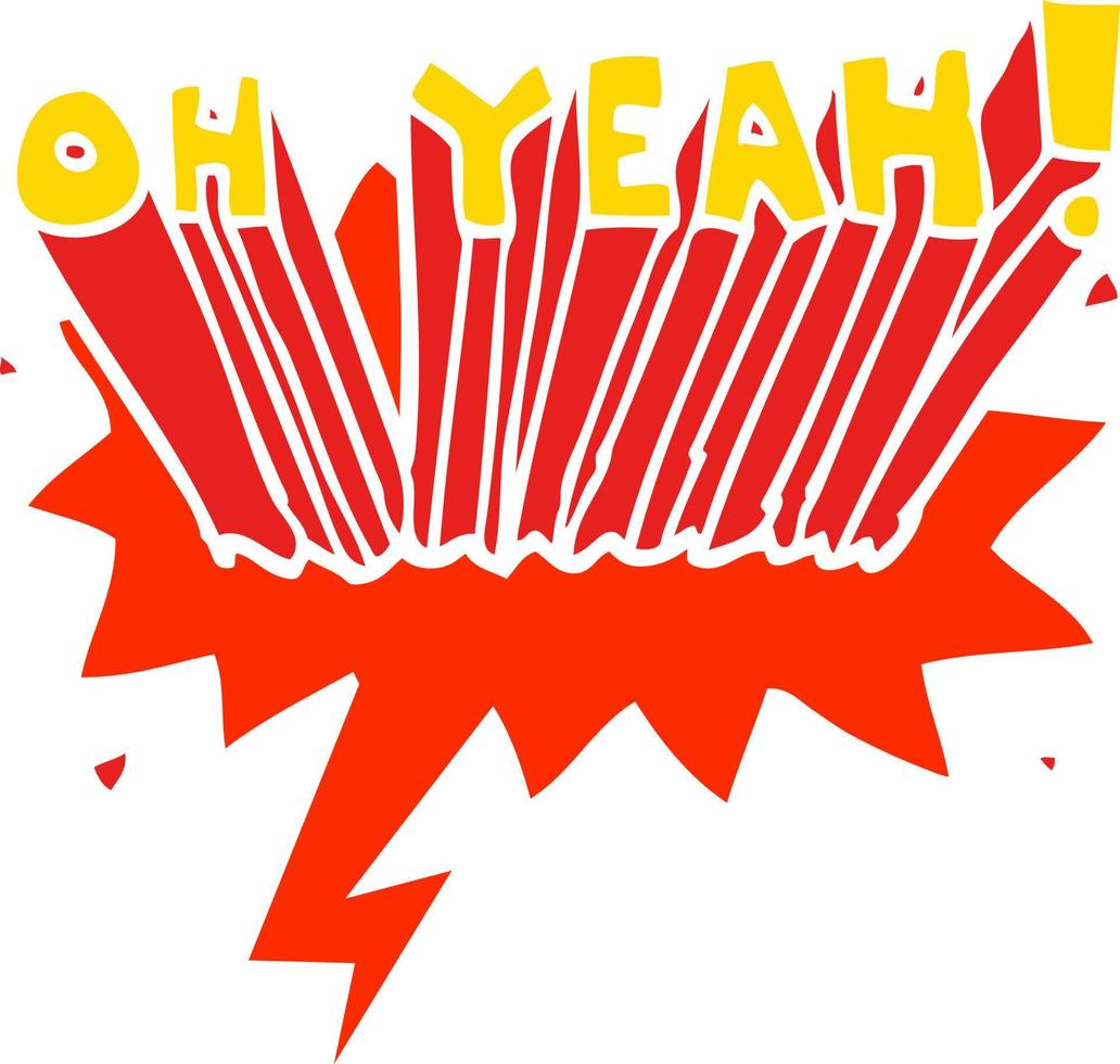 cartoon text Oh Yeah  and speech bubble in retro style vector