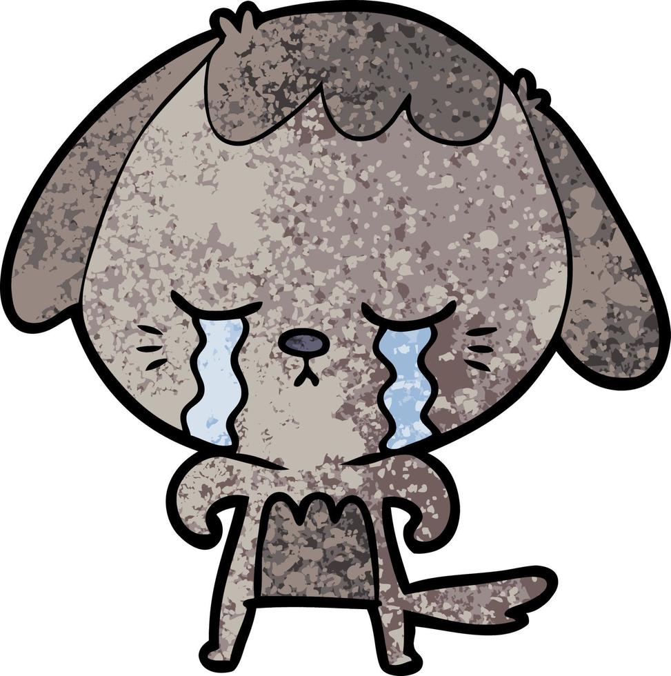 cartoon crying dog vector