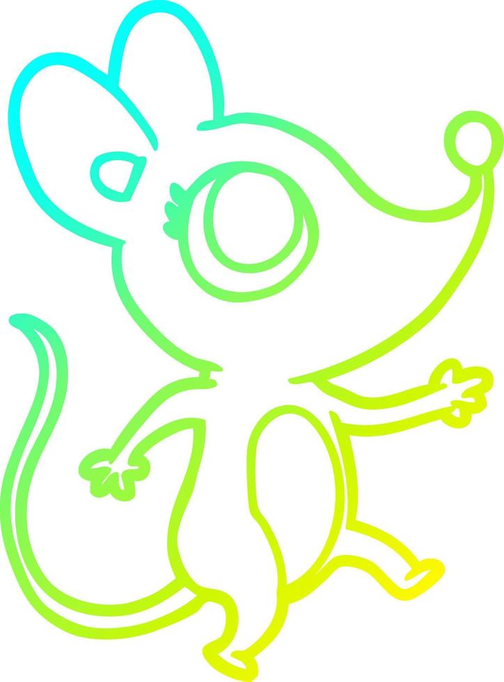 cold gradient line drawing cute mouse vector