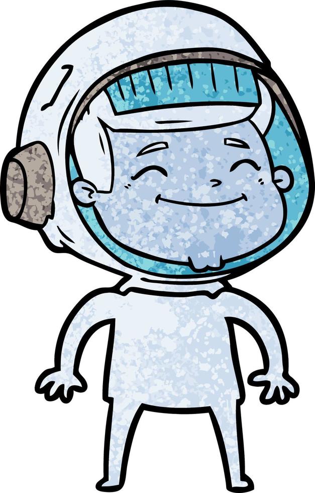 happy cartoon astronaut vector
