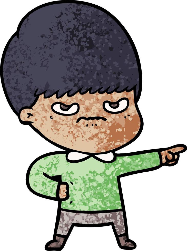 annoyed cartoon boy vector