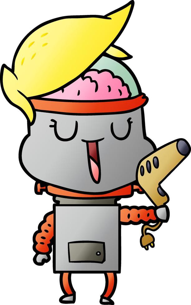 happy cartoon robot vector