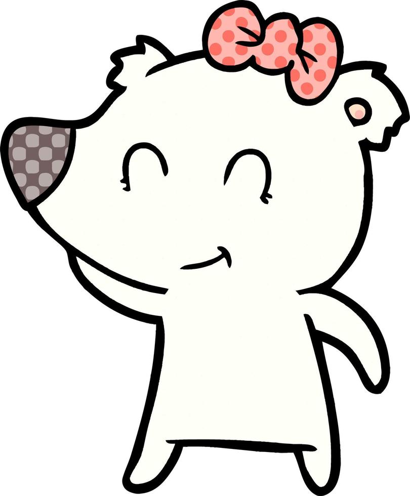 happy polar bear cartoon vector