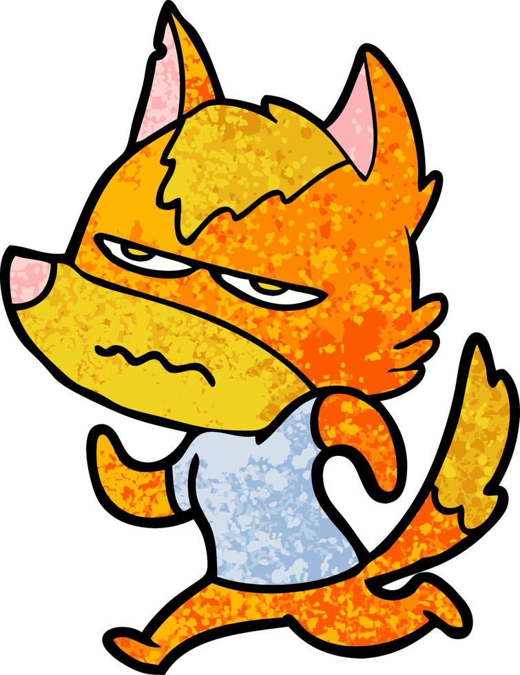 angry fox cartoon character vector