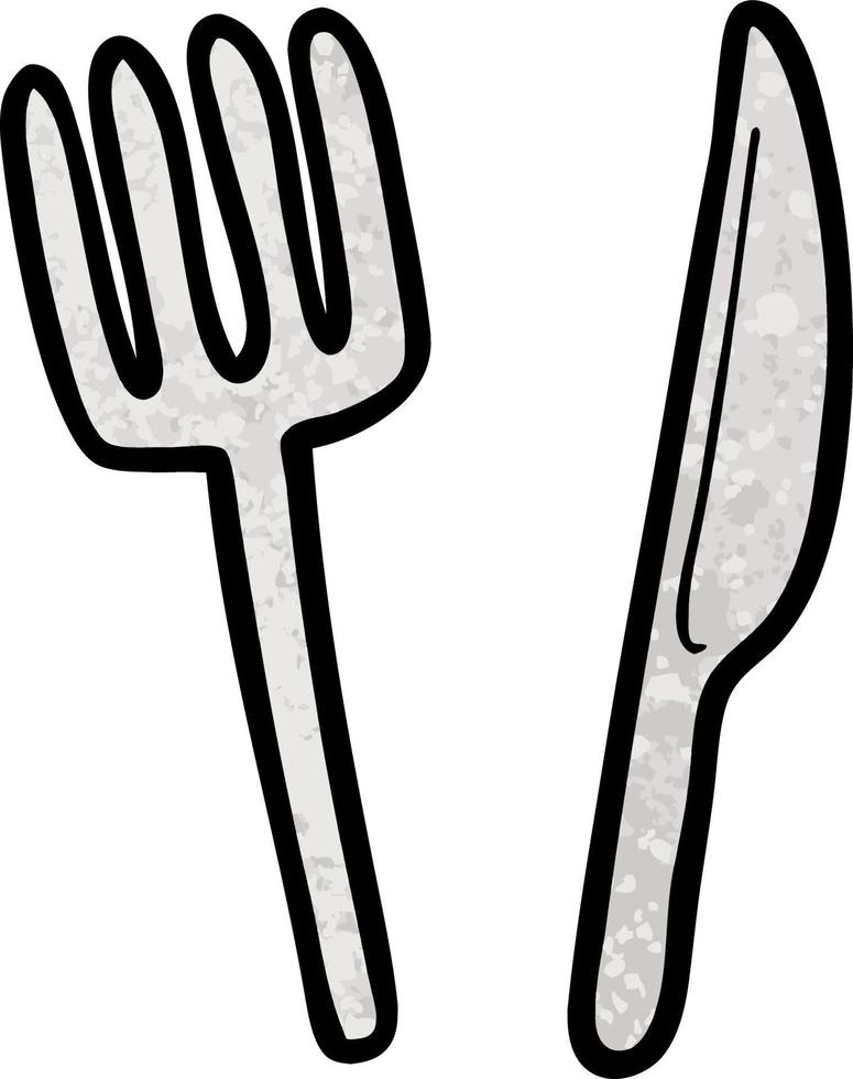 cartoon knife and fork vector