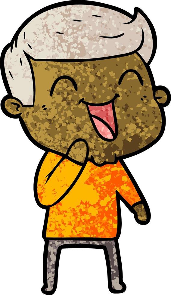 cartoon man laughing vector