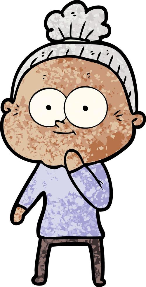 cartoon happy old woman vector