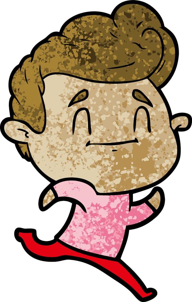 running cartoon man vector