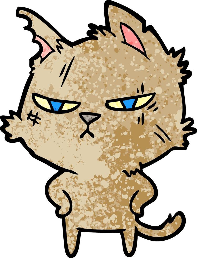 tough cartoon cat vector