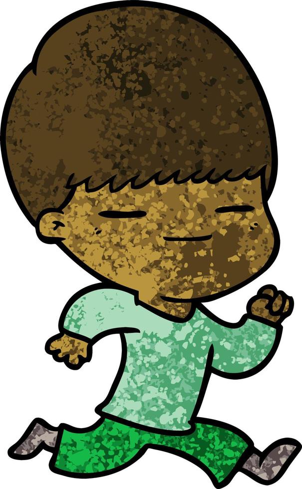 cartoon smug boy vector