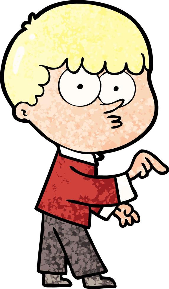 cartoon curious boy vector