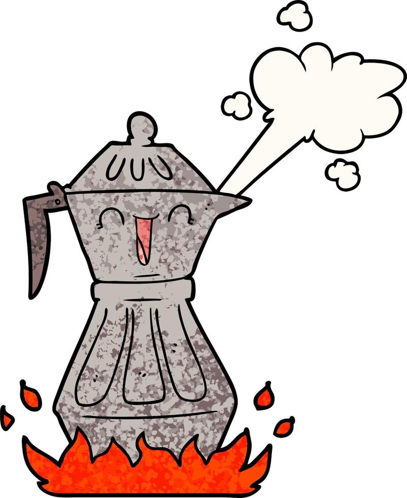 cartoon coffee pot vector