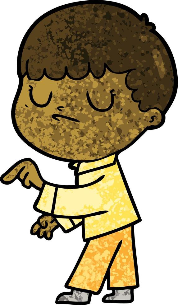 niño gruñón de dibujos animados vector