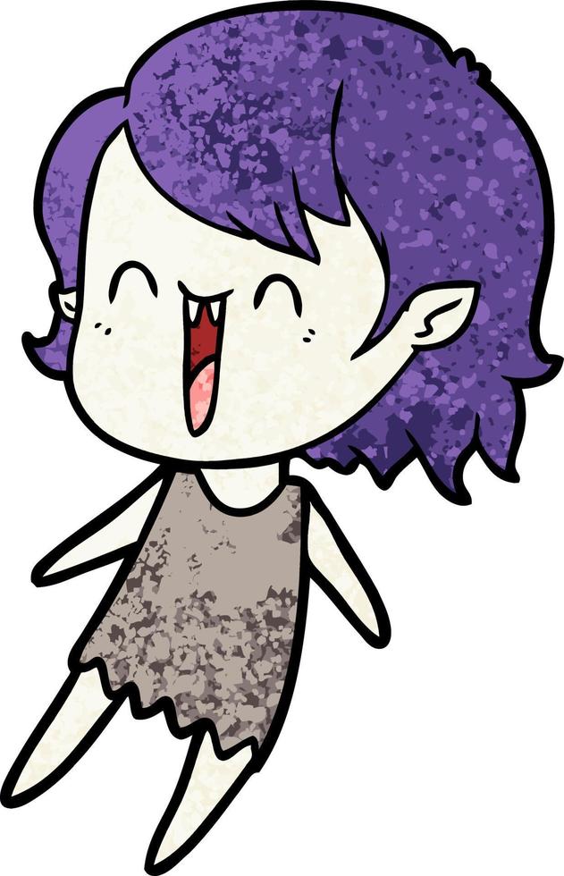 cute cartoon happy vampire girl vector