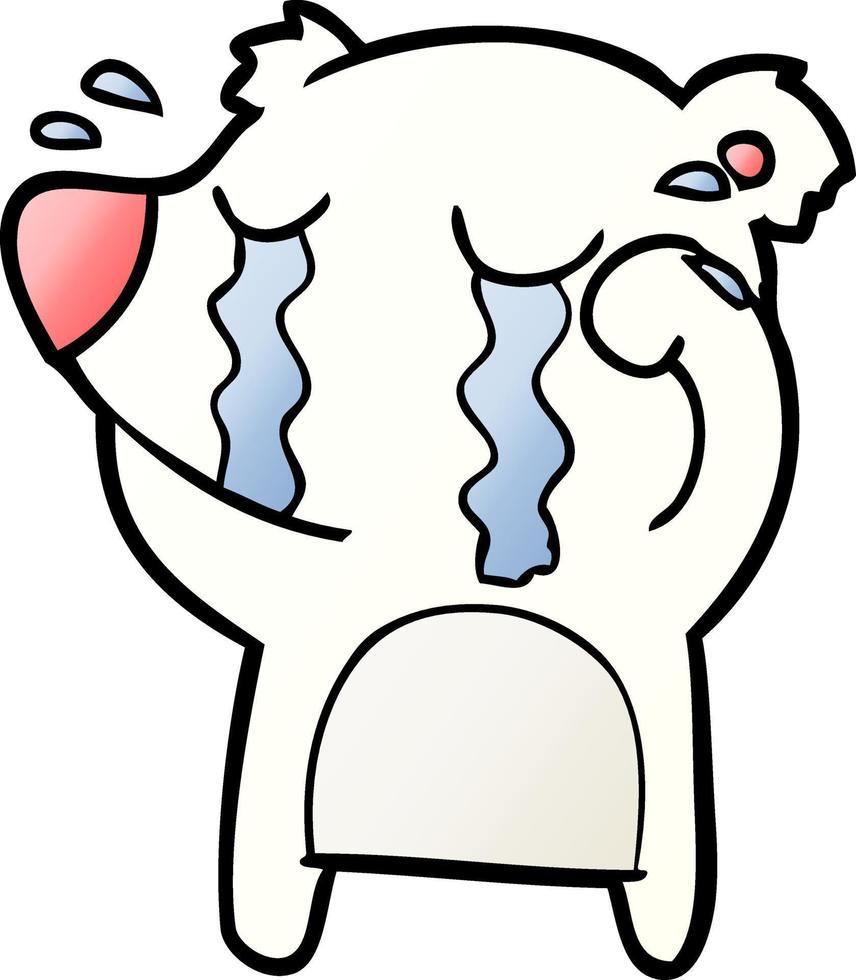sad little polar bear cartoon vector