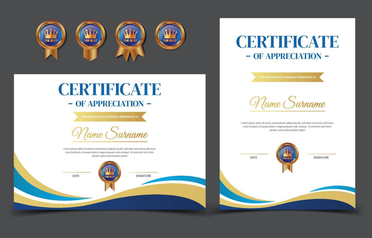 Certificate of Appreciation Template vector