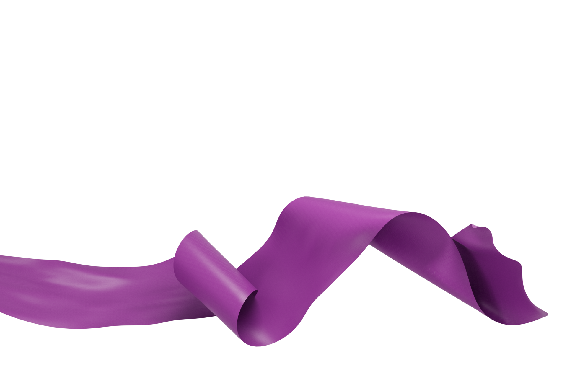 Swirling purple fabric ribbon on white background 3d render 12363759 PNG