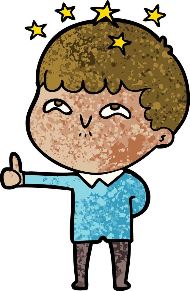 cartoon amazed boy vector