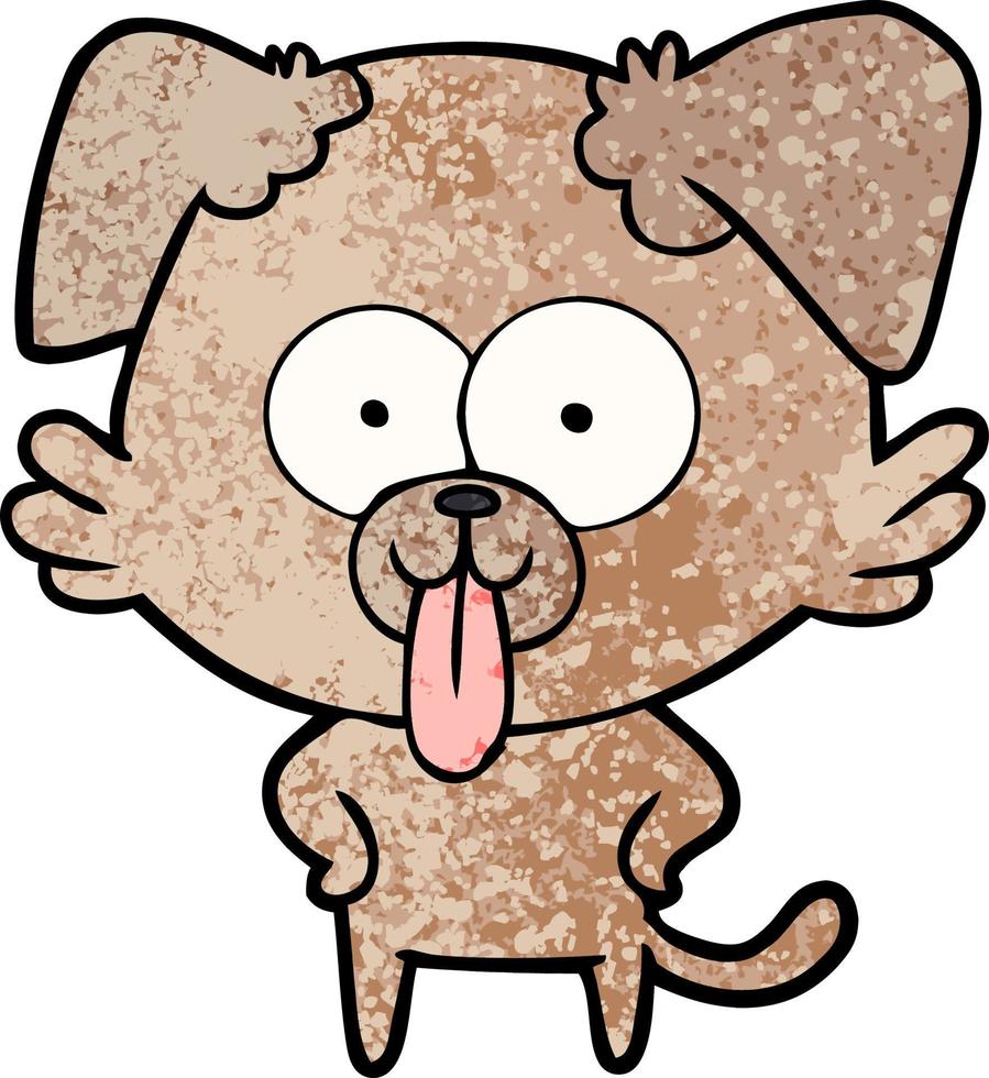 cartoon dog with tongue sticking out vector