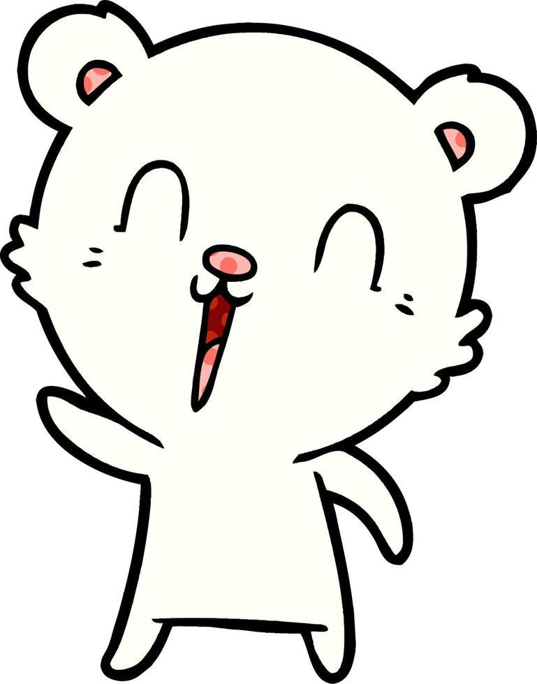 happy polar bear cartoon vector