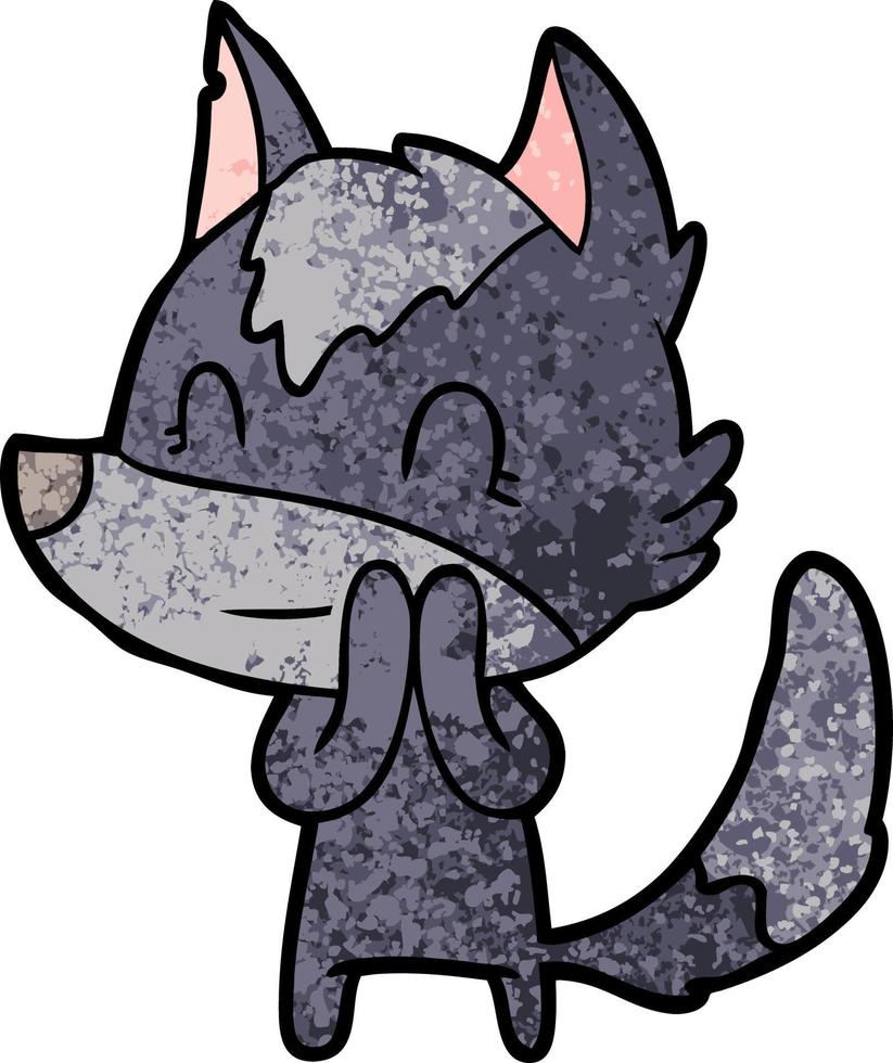 friendly cartoon wolf vector