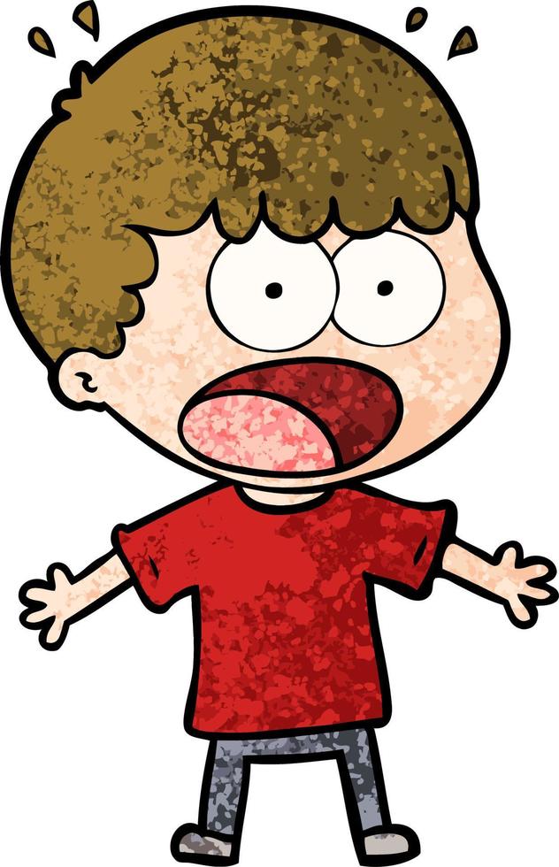 cartoon shocked man vector