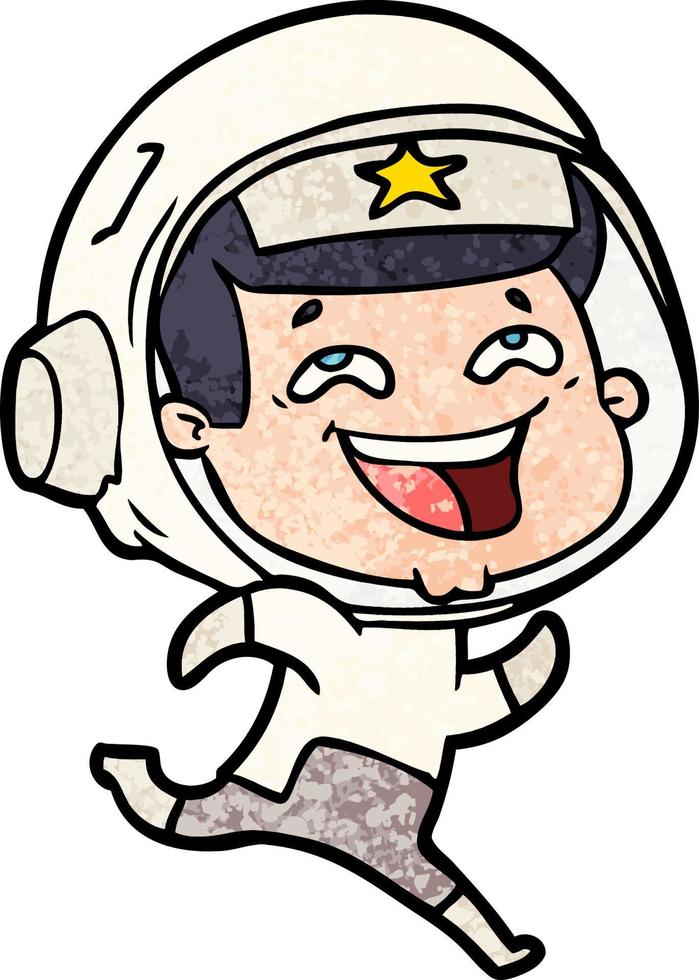 cartoon laughing astronaut vector