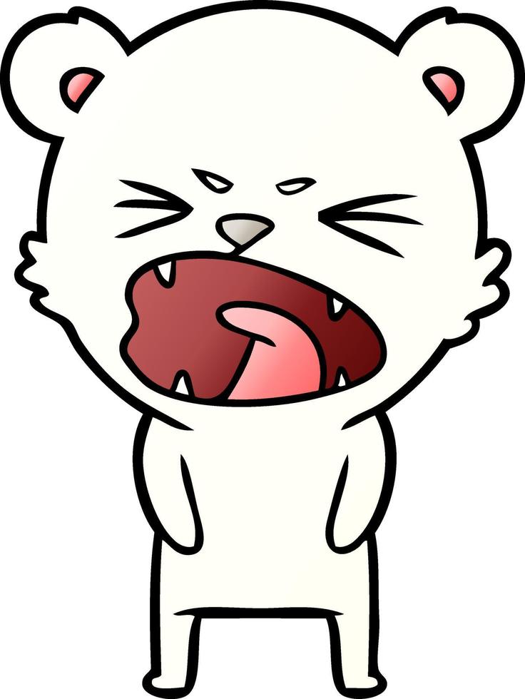 angry polar bear cartoon vector