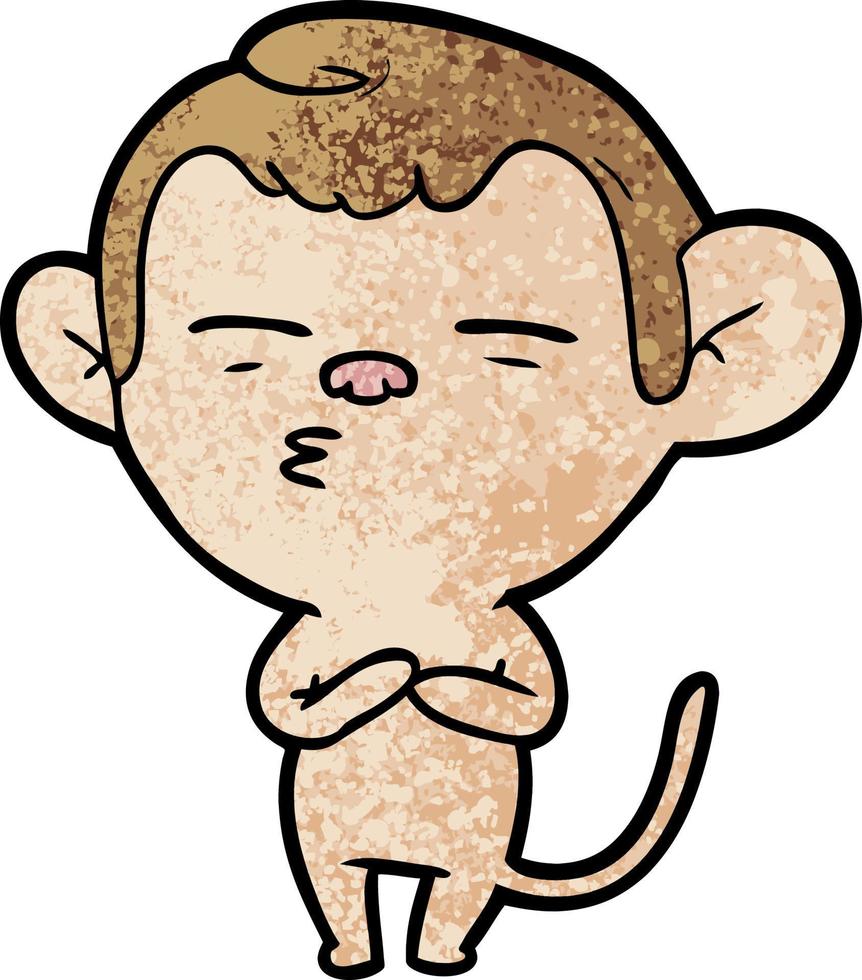 cartoon suspicious monkey vector