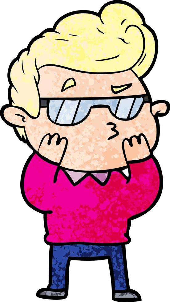cartoon cool guy vector