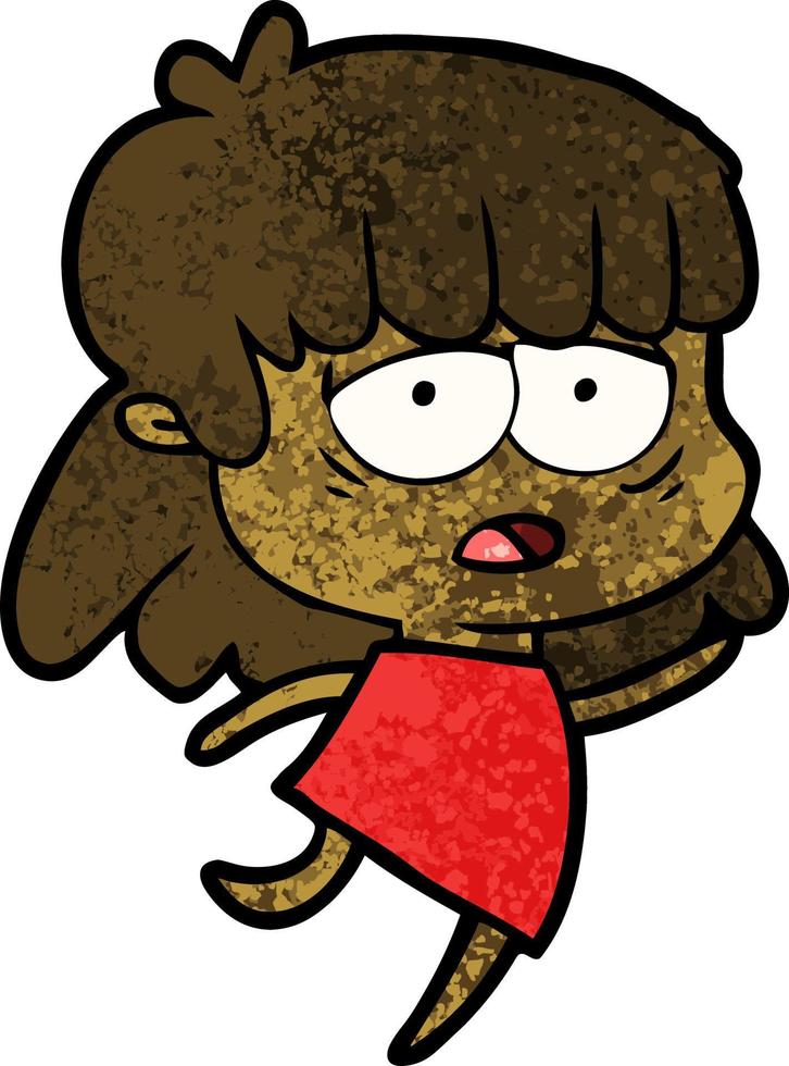 cartoon tired woman vector