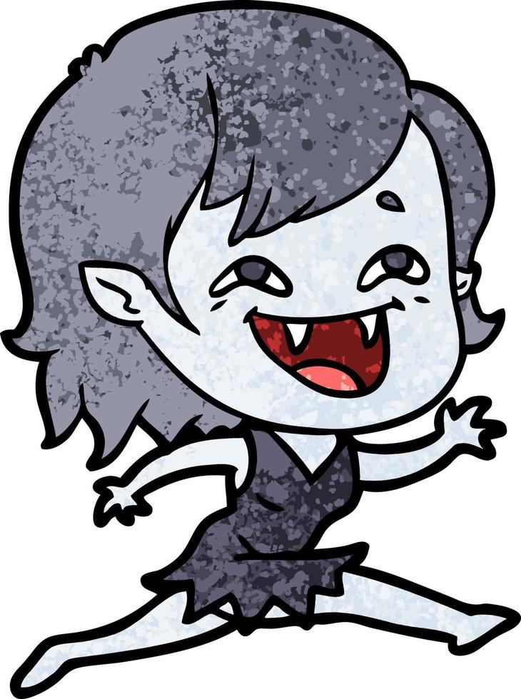 cartoon laughing vampire girl vector