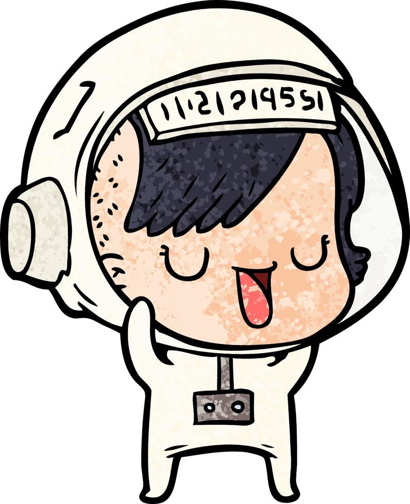 cartoon astronaut woman vector