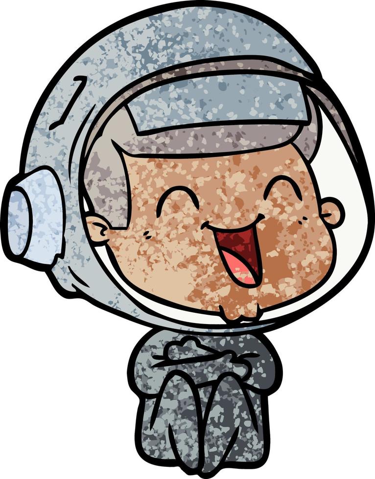 astronauta de dibujos animados feliz vector