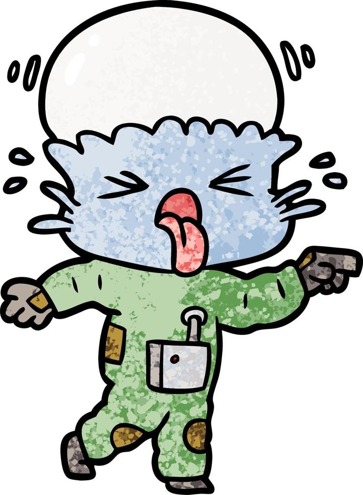 weird cartoon alien pointing vector