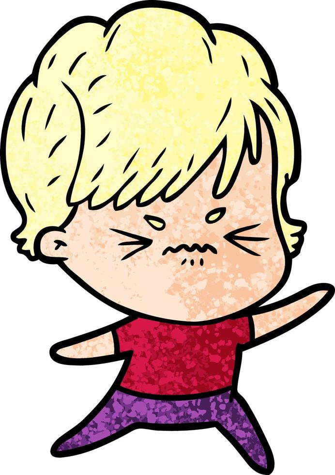cartoon frustrated woman vector