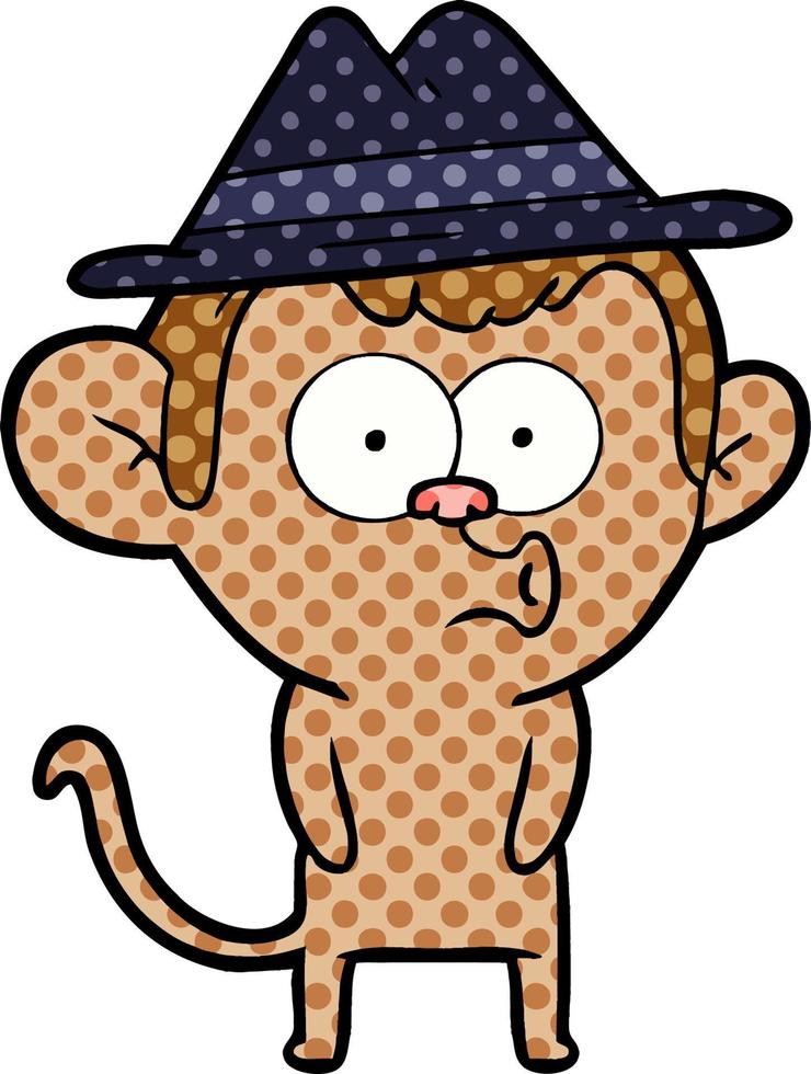 cartoon hooting monkey vector