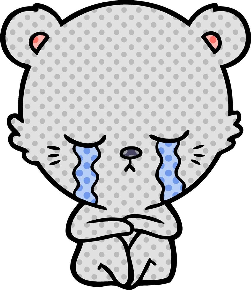 crying bear cartoon chraracter vector