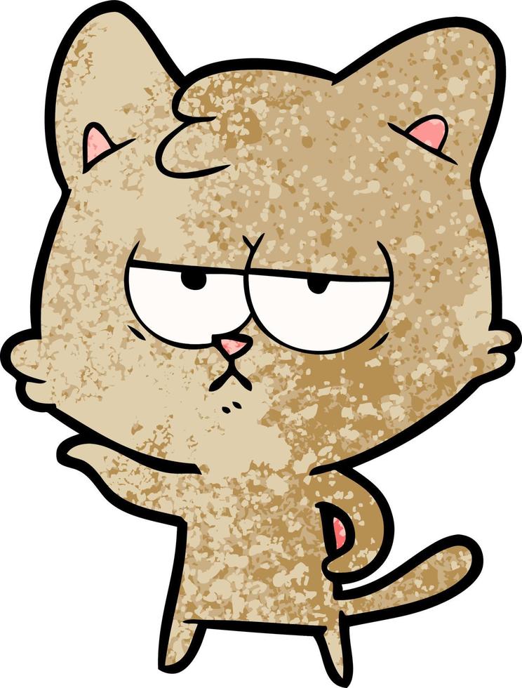 bored cartoon cat vector