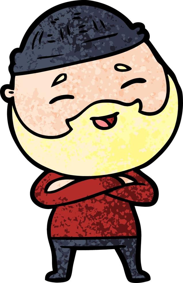 cartoon happy bearded man vector