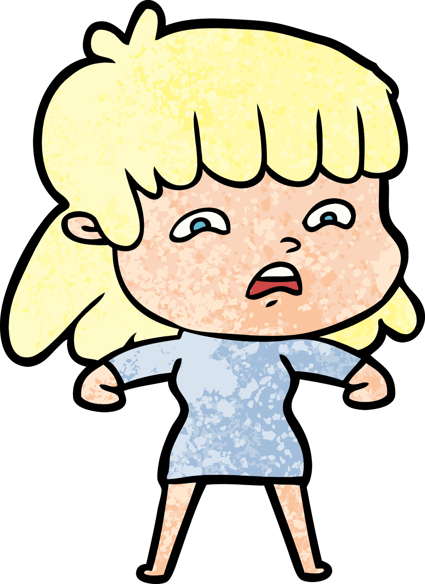 cartoon worried woman 12364274 Vector Art at Vecteezy