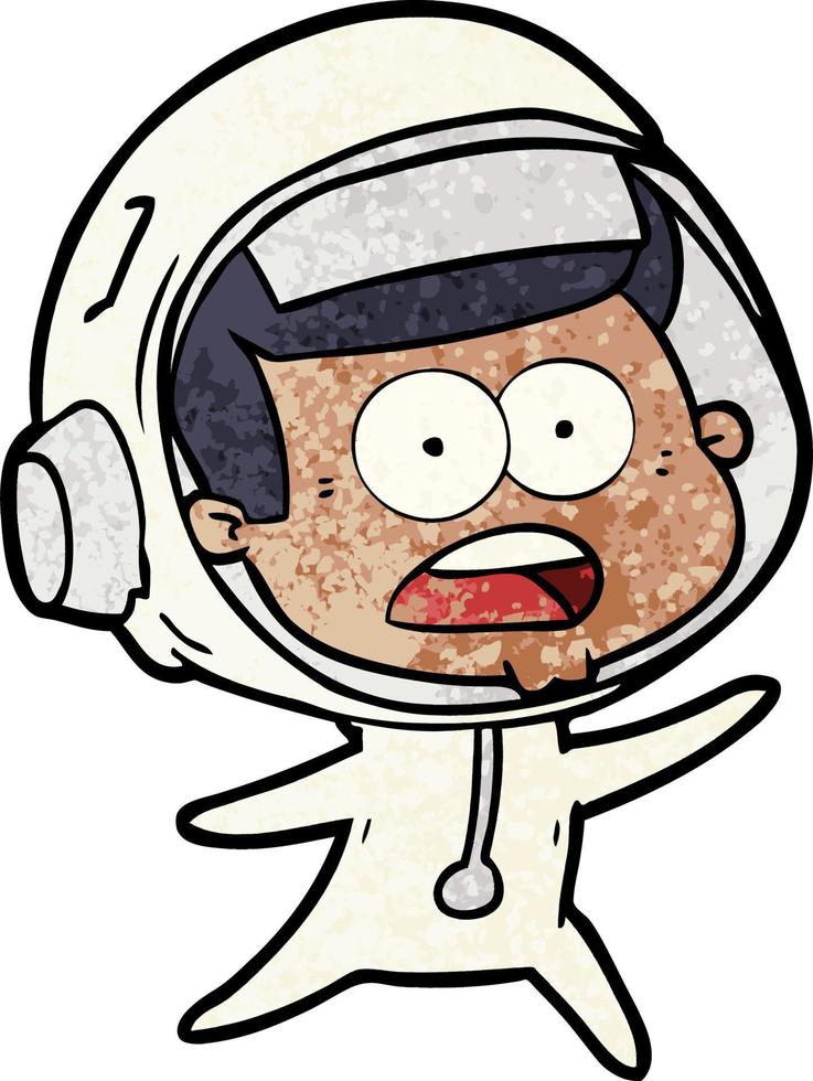 cartoon surprised astronaut vector