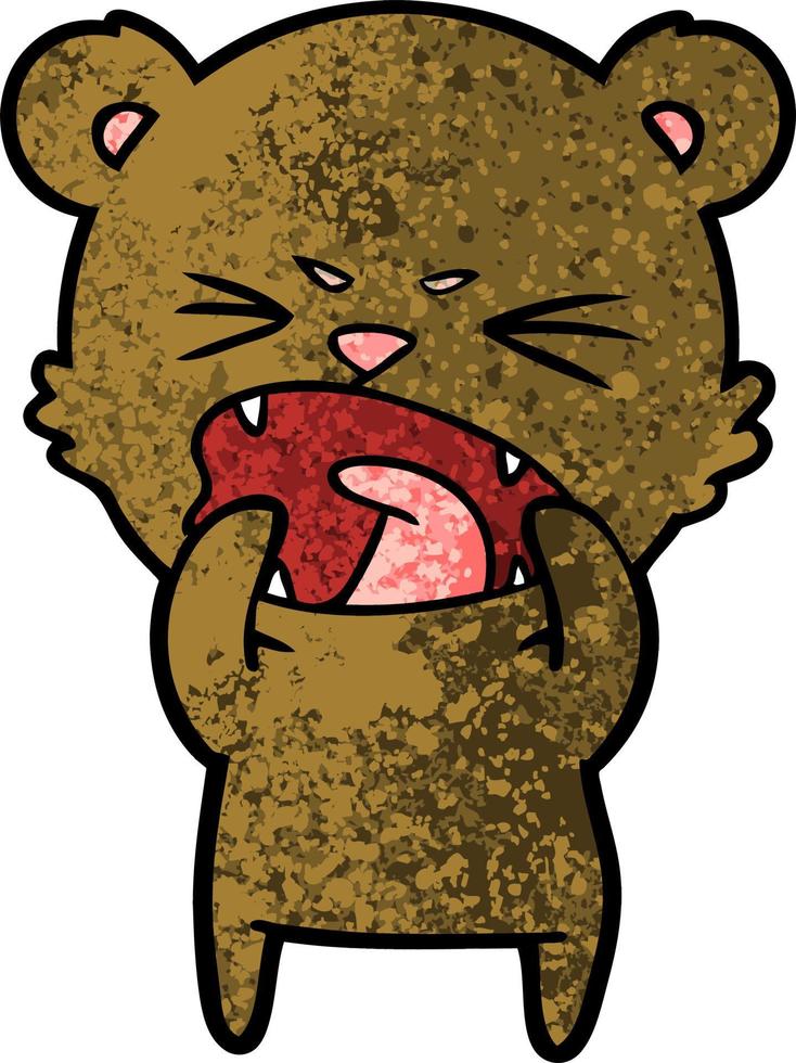 angry cartoon bear vector