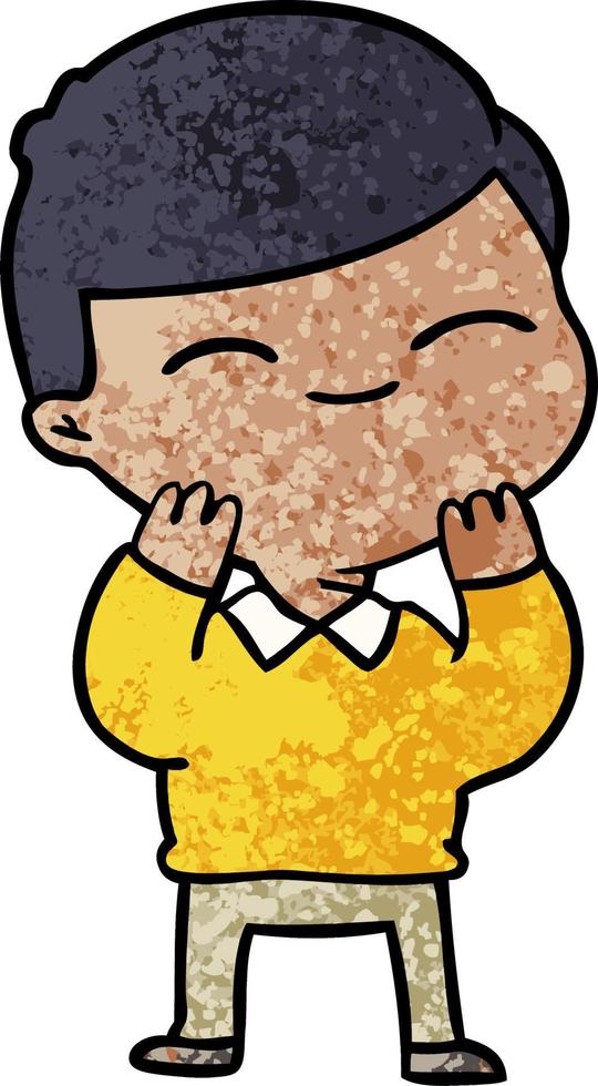 niño sonriente de dibujos animados vector