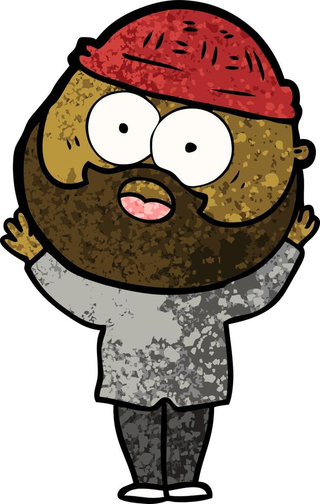 cartoon bearded man vector