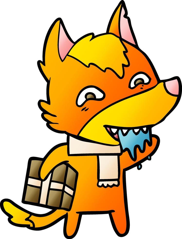 fox cartoon character vector