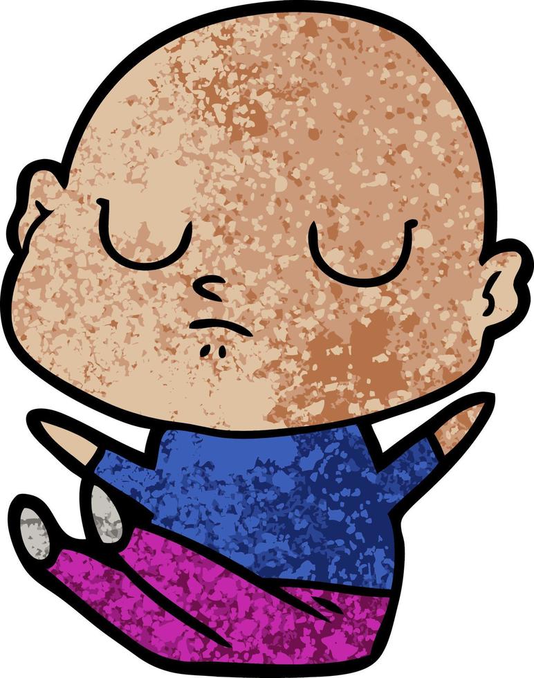 cartoon bald man vector