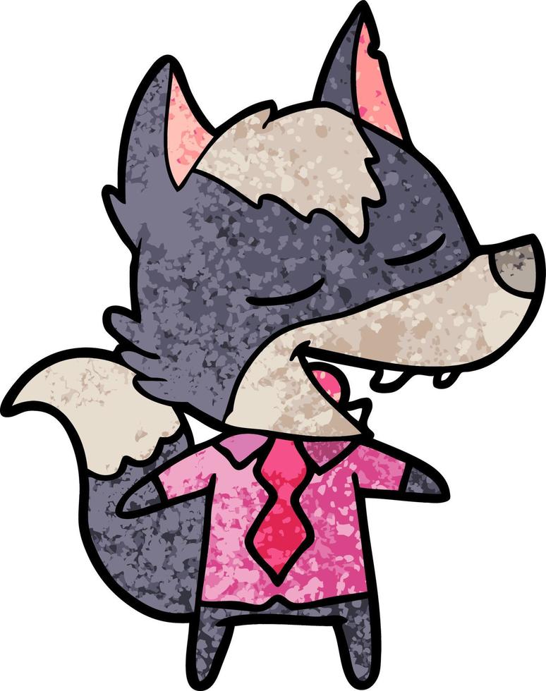 lobo de oficina de dibujos animados riendo vector